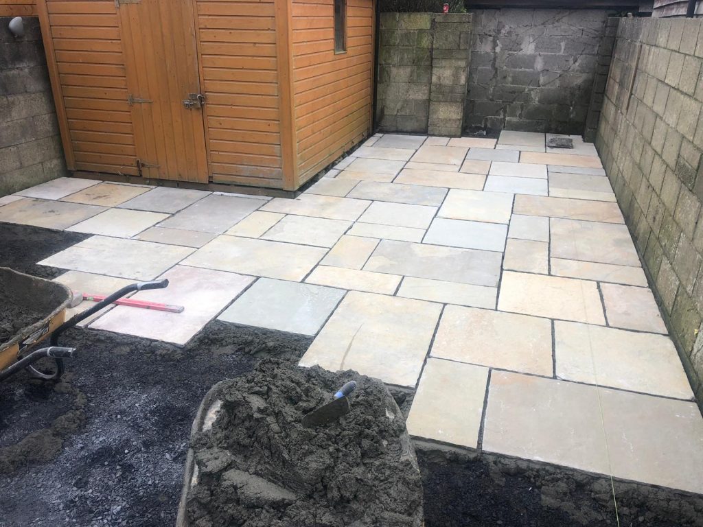 New Limestone Slabbed Patio in Dublin
