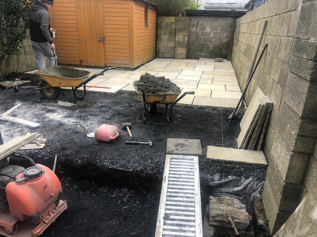 New Limestone Slabbed Patio in Dublin