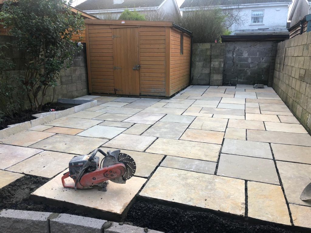 New Limestone Slabbed Patio in Dublin