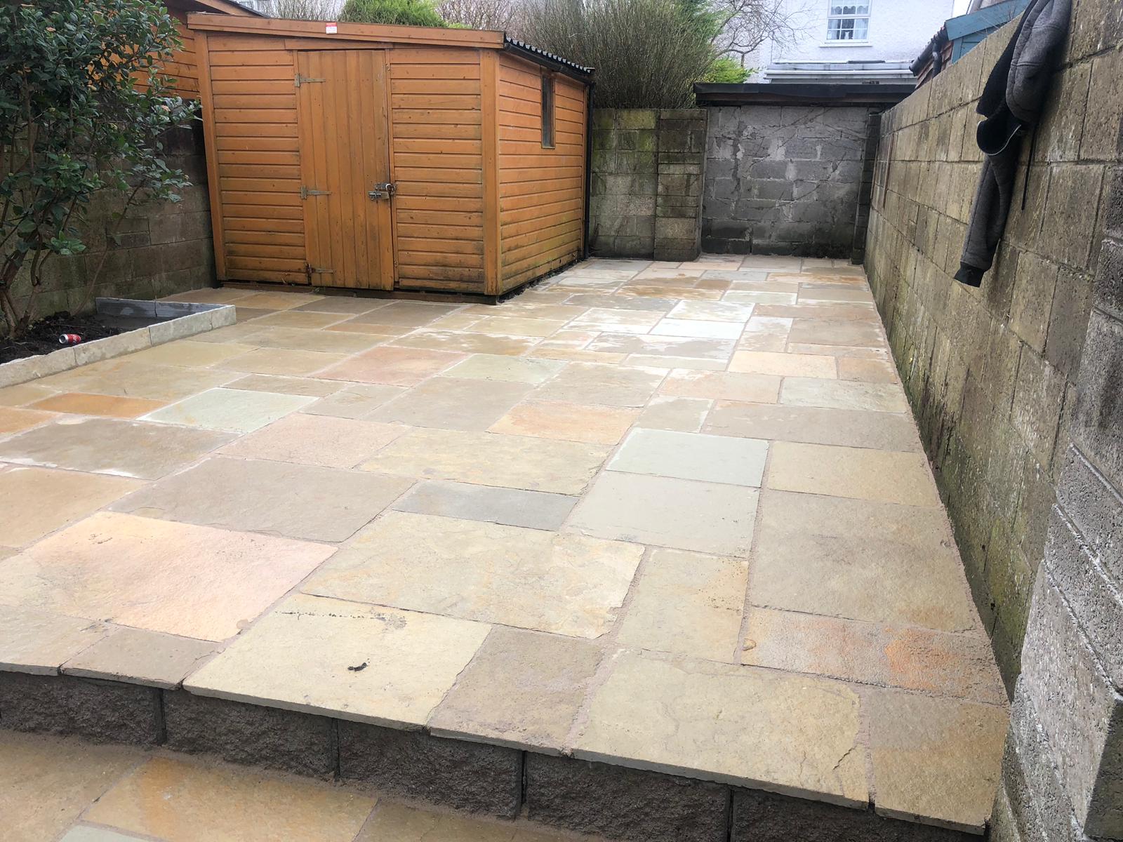 New Limestone Slabbed Patio in Dublin