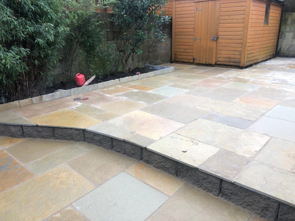 New Limestone Slabbed Patio in Dublin