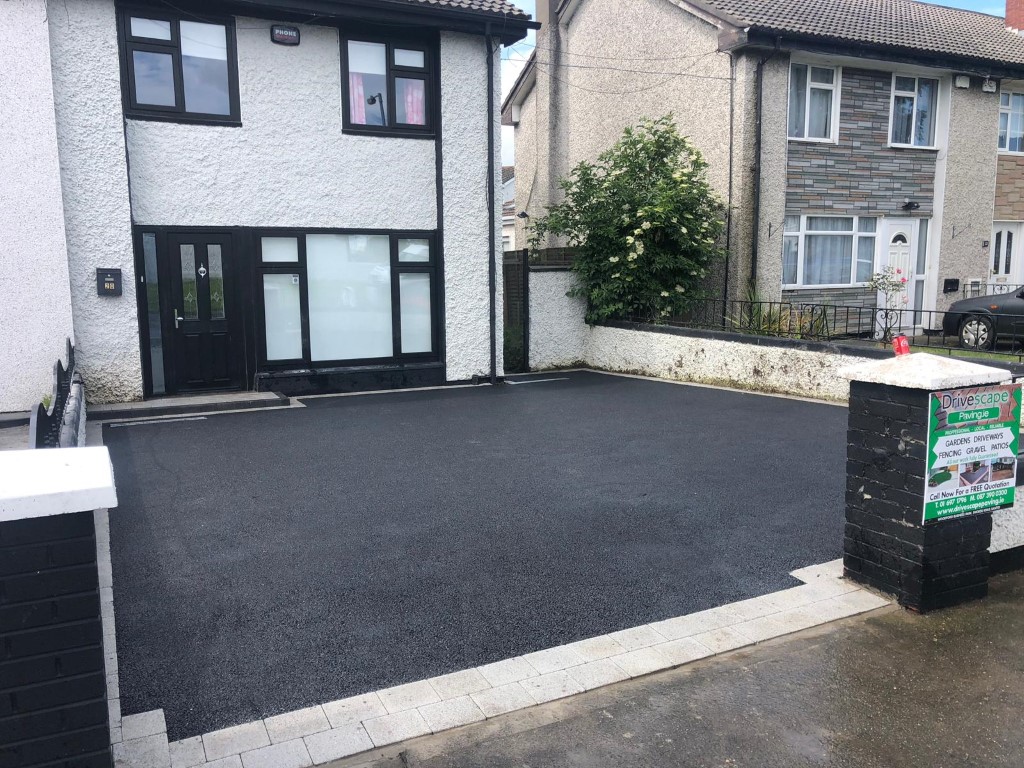 Asphalt Driveway with Sandstone and Turf Patio in Tallaght
