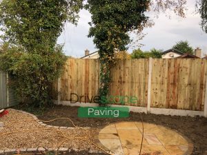 Indian Sandstone Patio with Cobbled Border in Loughlinstown, Dublin