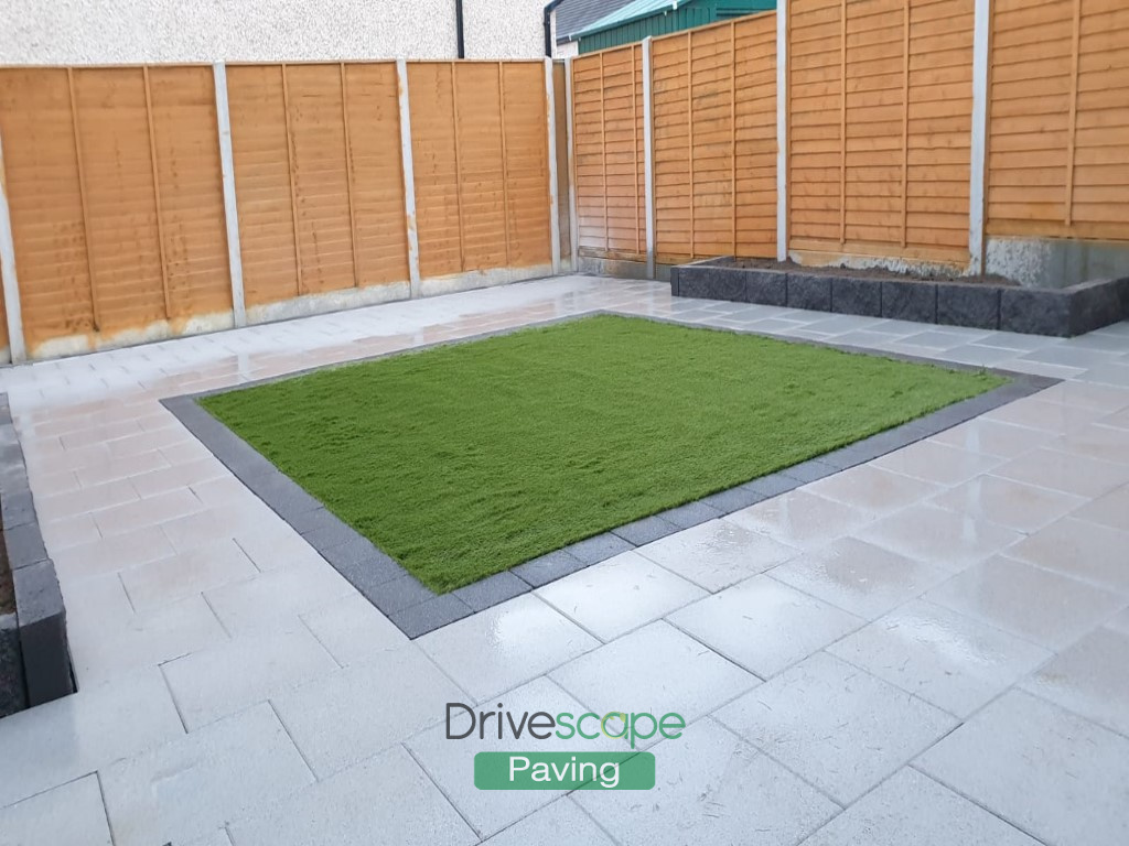 Silver Granite Patio with Turf in Hansfield Wood, Dublin