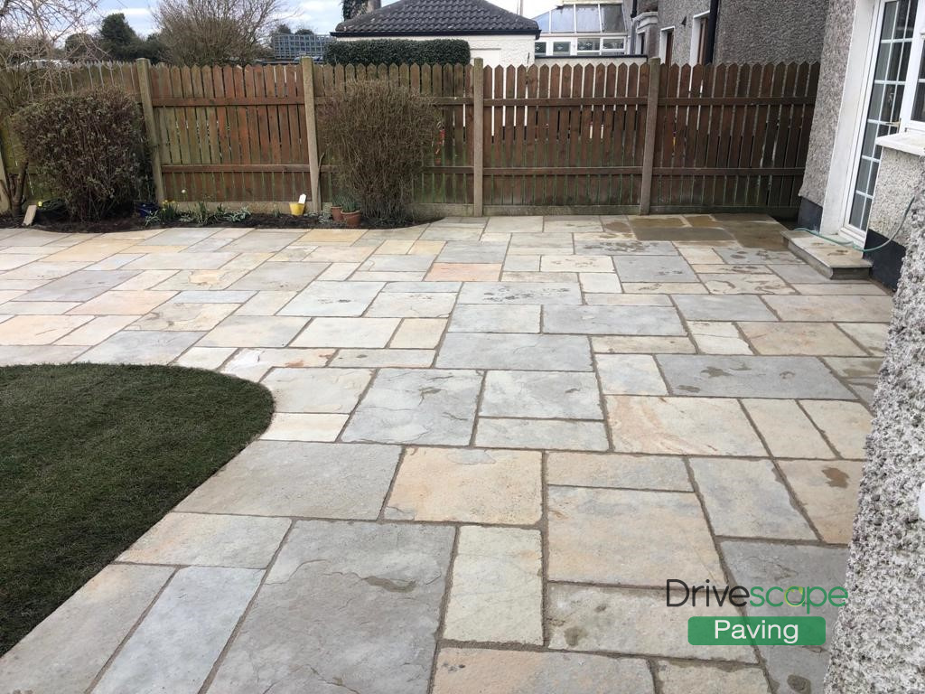 Limestone Patio with New Fencing in Dunshaughlin, Co. Meath