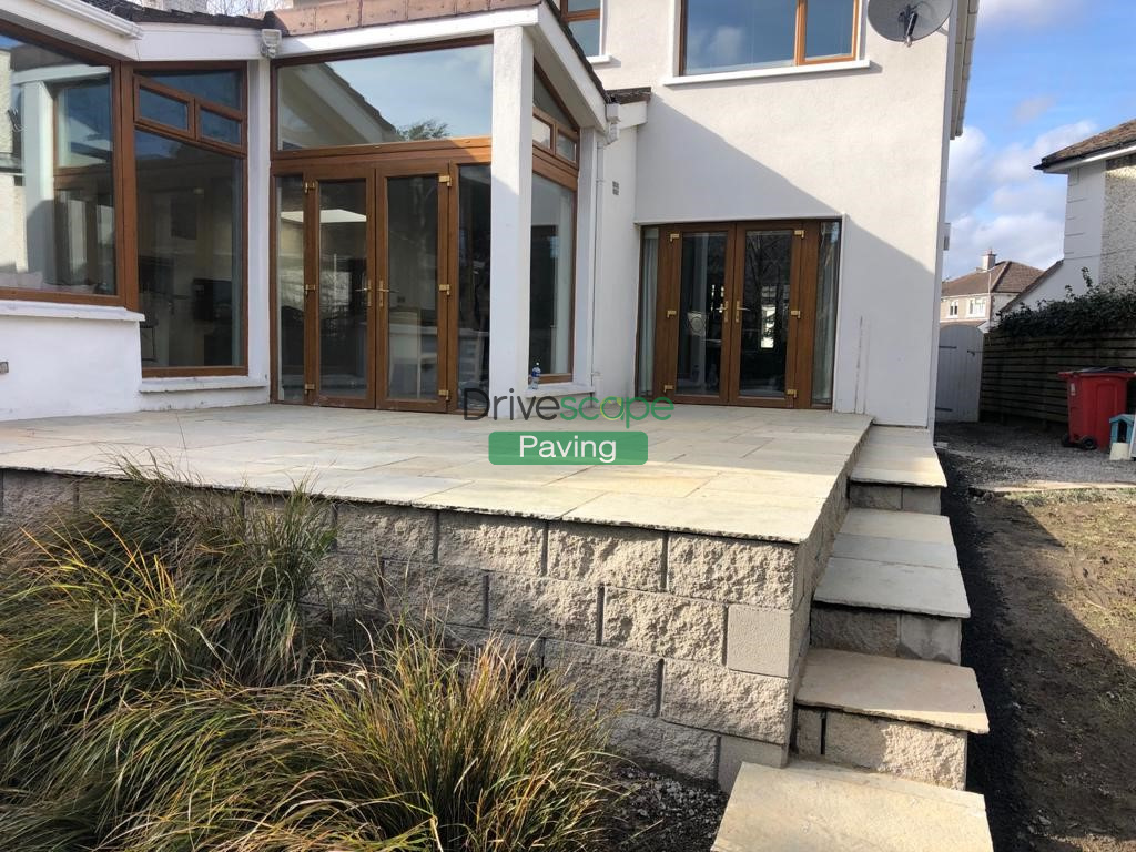 Raised Limestone Patio in Raheny, Dublin