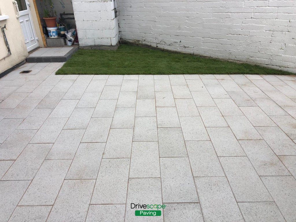 Slabbed Patio with Roll-On Turf in Dublin City