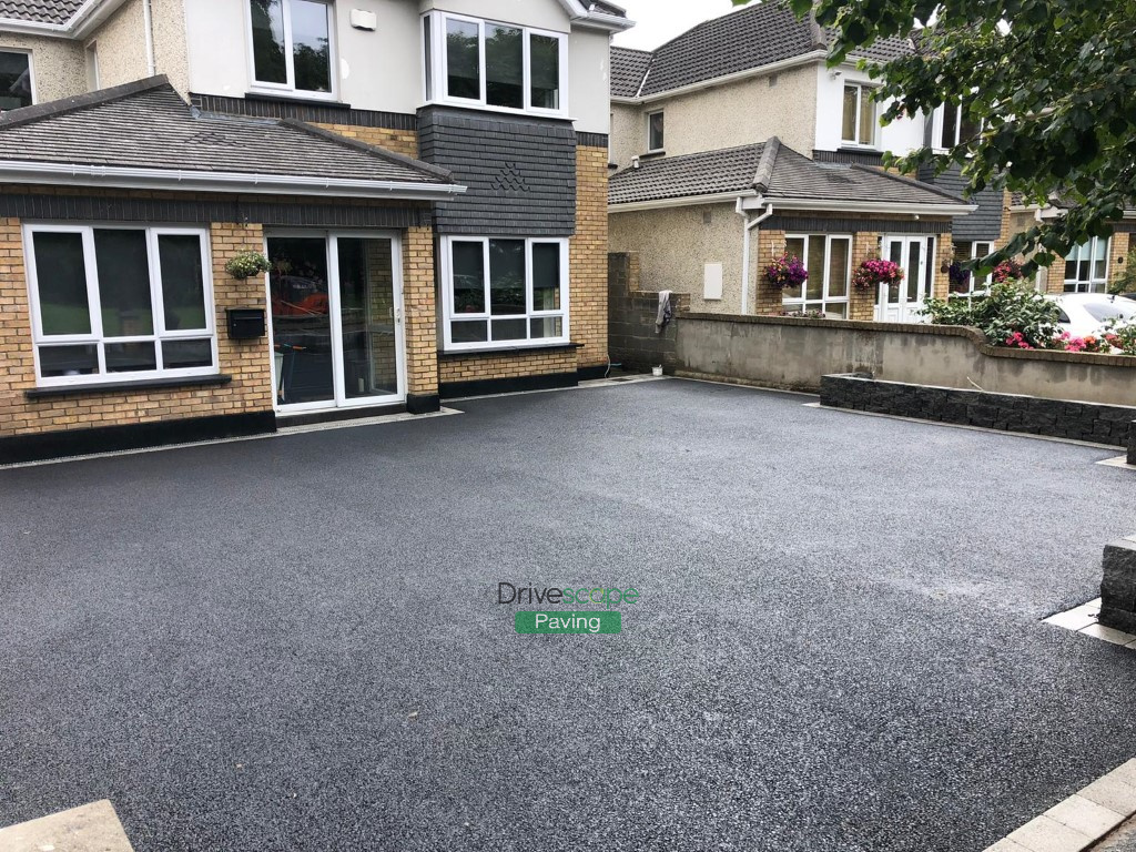 Asphalt Driveway with Connemara Walling and Granite Kerbing in Lucan, Co. Dublin