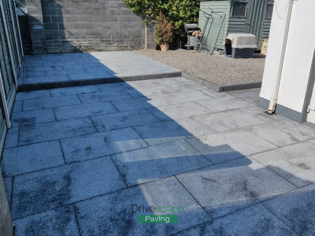 Granite Patio with Charcoal Kerbstones in Swords, Dublin