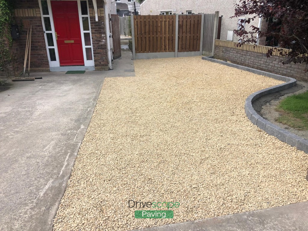 Gravel Driveway and Slabbed Patio in Mount Symon Park, Dublin