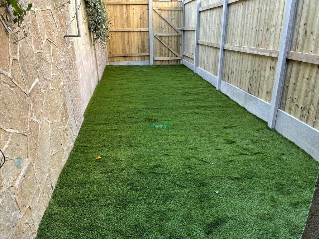 Children's Play Area with New Artificial Grass, Fencing and Walling in Dublin