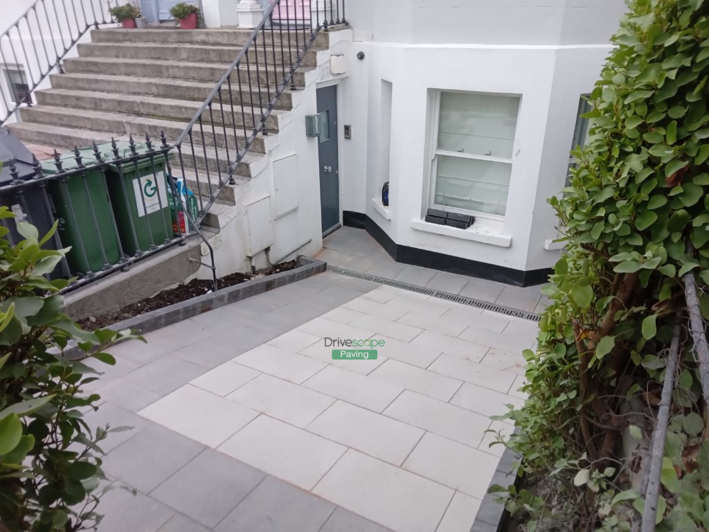 Black and Silver Granite Slabbed Front Patio in Marino, Dublin