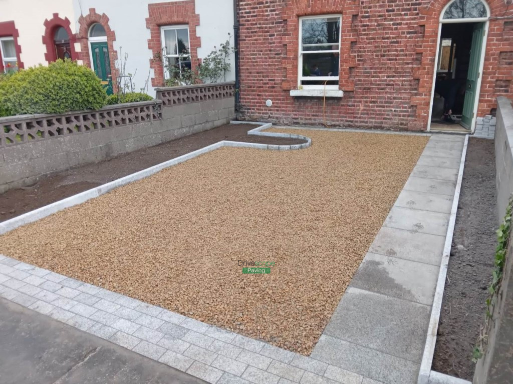 Gravelled Driveway with Granite Slabbed Pathway in Inchicore, Dublin