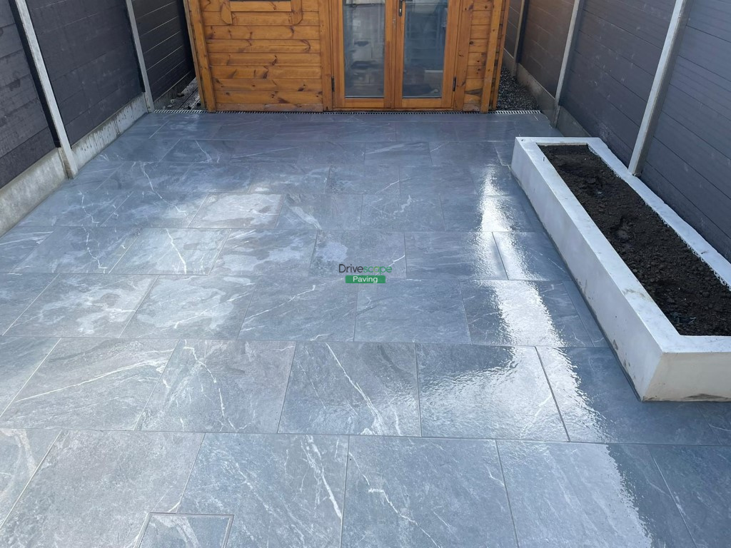 Porcelain Tiled Patio with Composite Fencing in Raheny, Dublin
