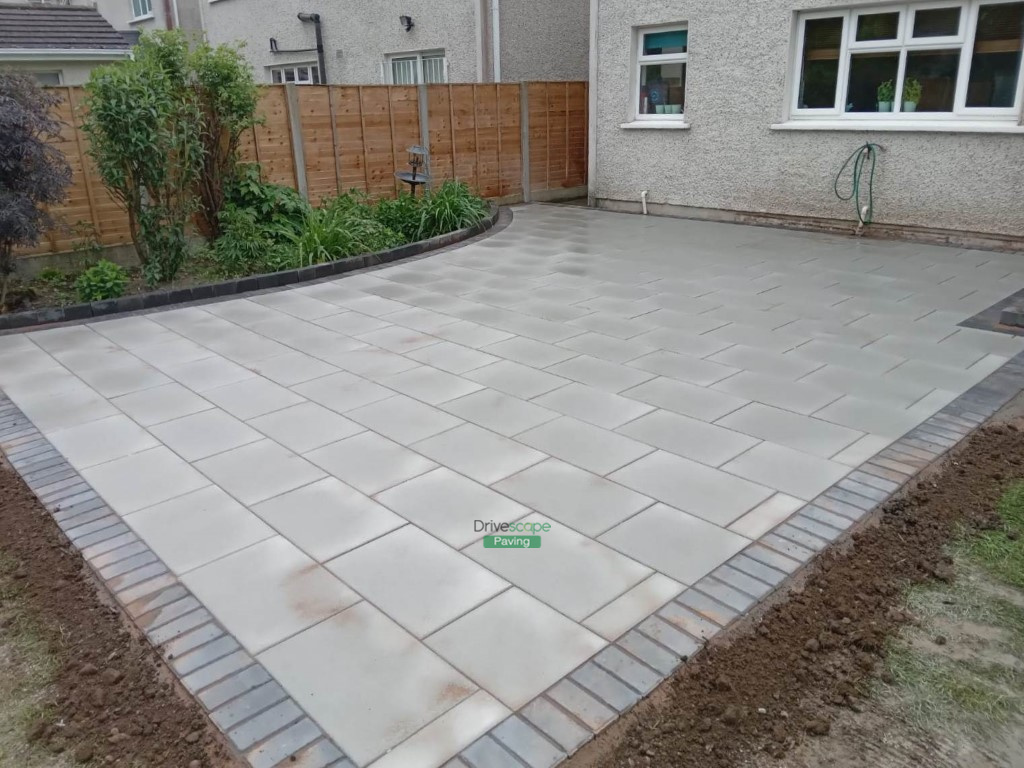 Newgrange Granite Slabbed Patio with Slane Borderline in Newbridge, Co. Kildare