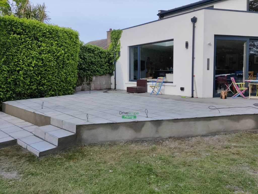 Raised Patio with Granite Slabs in Howth, Dublin