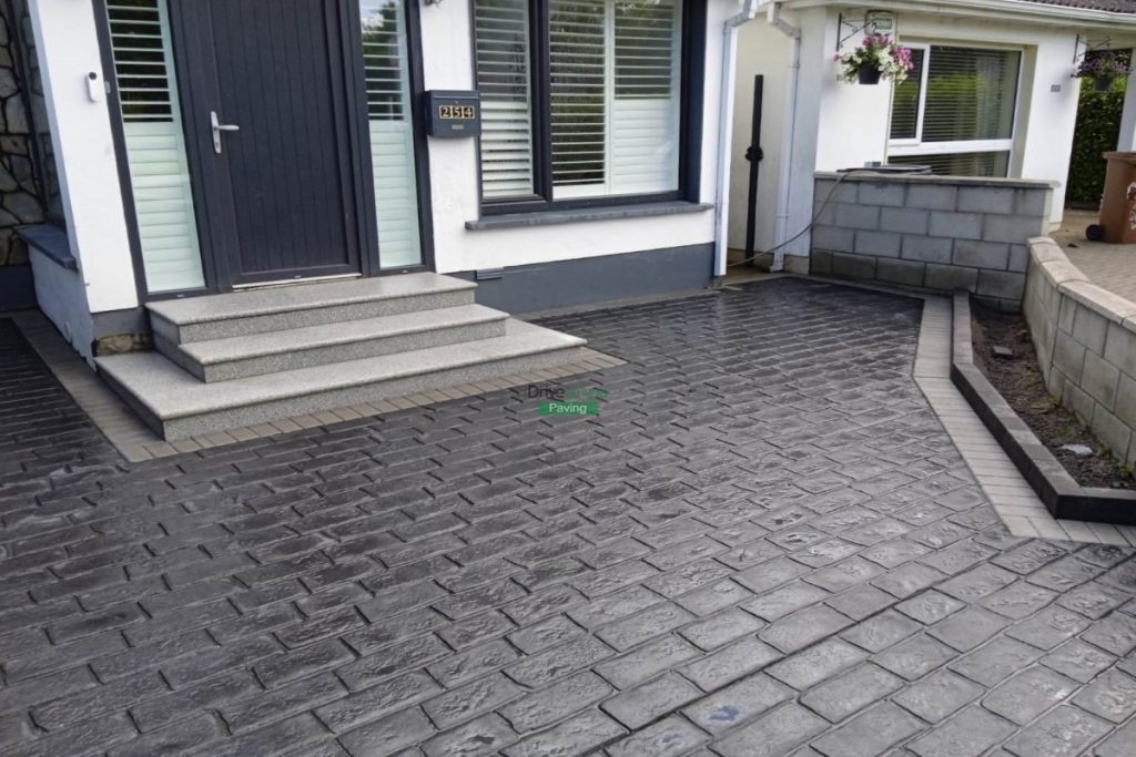 Driveway with Imprinted Concrete, Slane Borderline and New Steps in Blanchardstown, Dublin (8)
