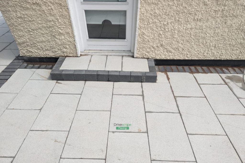 Granite Slabbed Patio with Slane Borderline in Luttrellstown, Dublin (1)