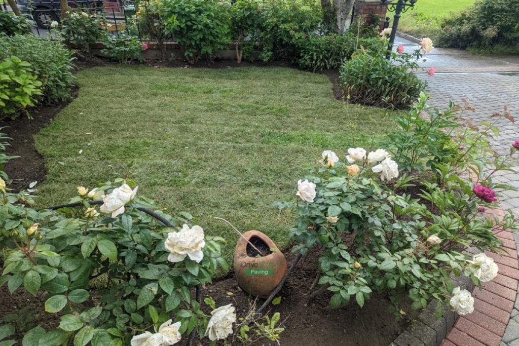 Granite Slabbed Patio with Slane Borderline in Luttrellstown, Dublin (2)