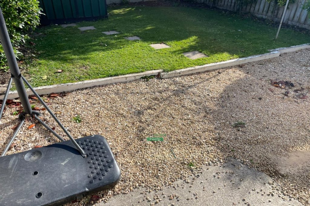 Limestone Slabbed Patio with Raised Flower Bed and Roll-On Turf in Donabate, Co. Dublin (1)
