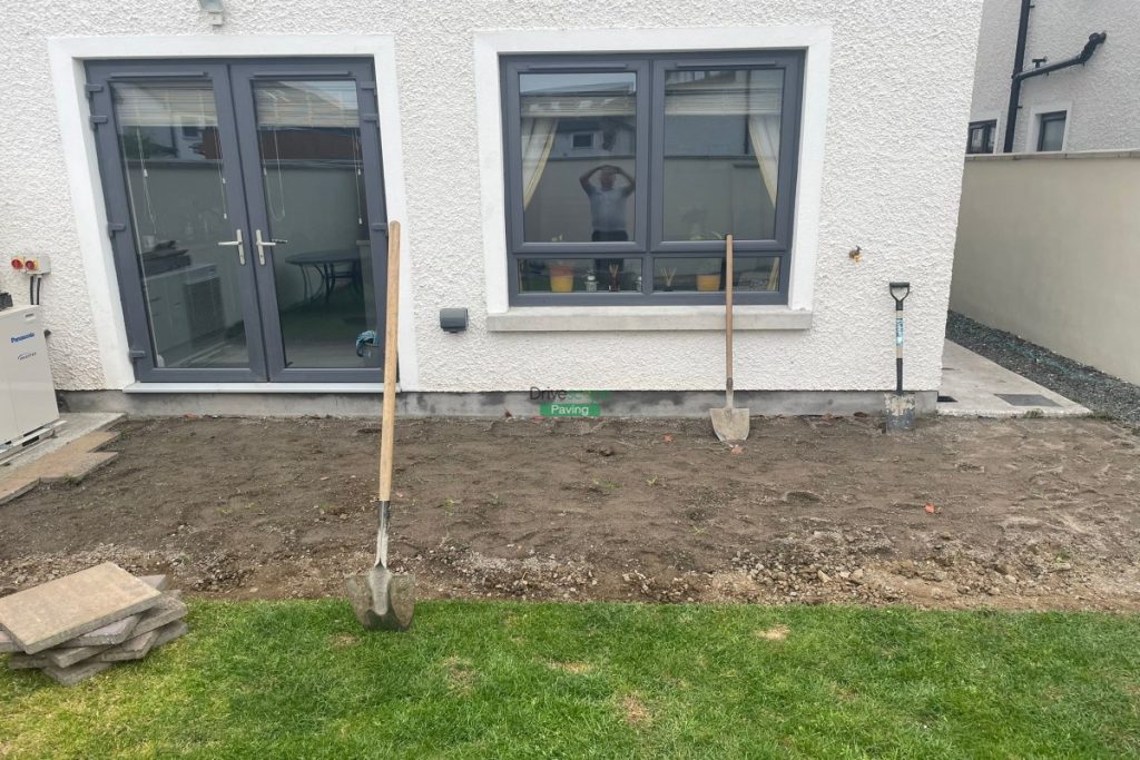 Silver Granite Slabbed Patio with Charcoal Slane Borderline and Step in Leixlip, Co. Kildare (3)
