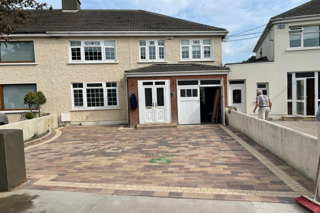Corrib Block Paved Driveway with New Pillar in Blackrock, Dublin