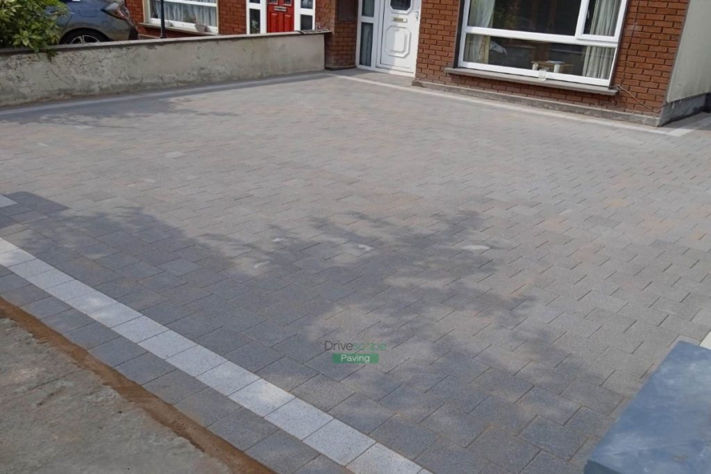 Driveway with Black Granite Corrib Paving and Silver Granite Borderline in Leixlip, Co. Kildare (7)