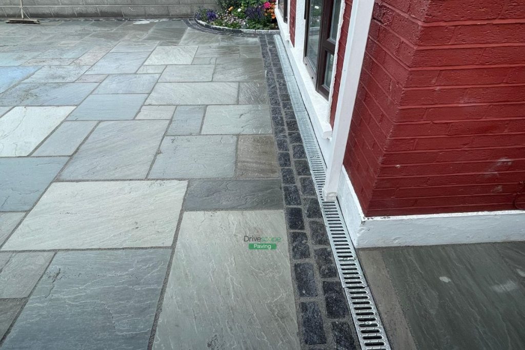Driveway with Limestone Slabs and Granite Borderline in Cabra, Dublin (6)