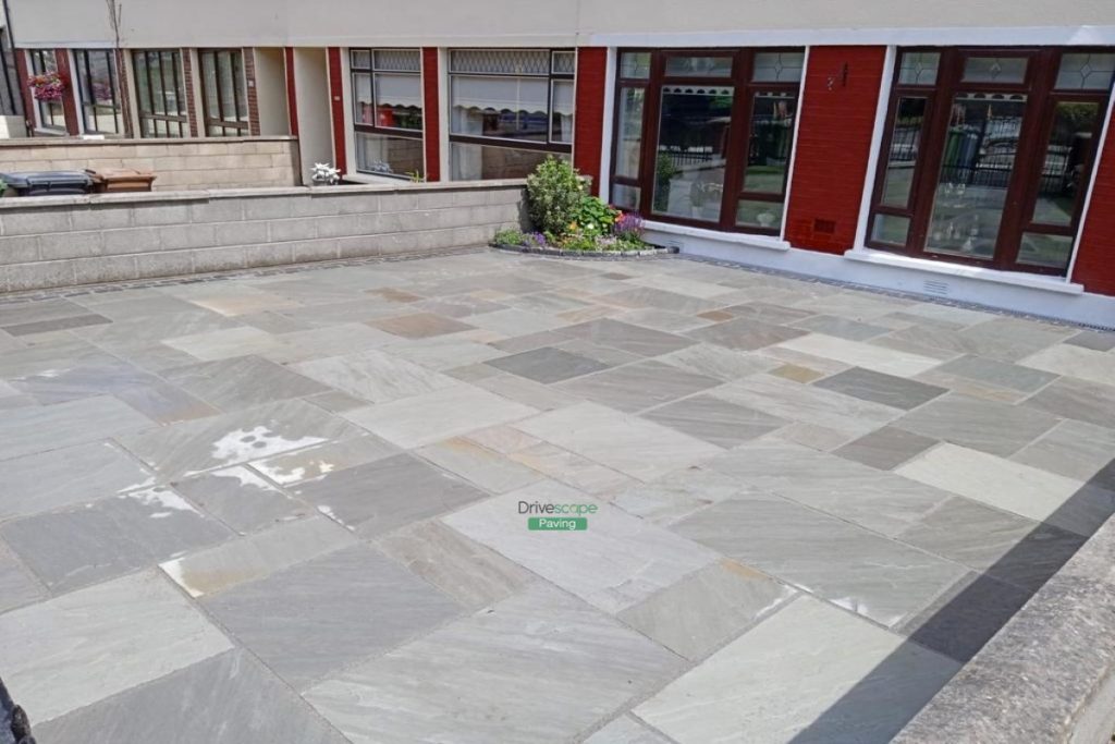 Driveway with Limestone Slabs and Granite Borderline in Cabra, Dublin (8)