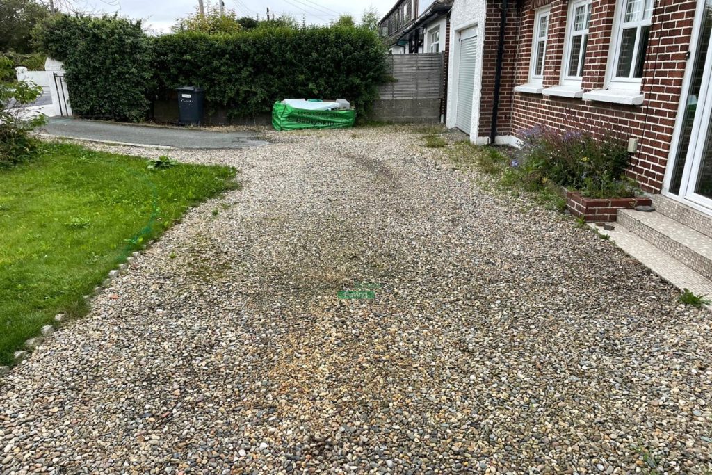 Gravelled Driveway with silver Granite Pathway and Kerbing in Baldoyle, Dublin (2)