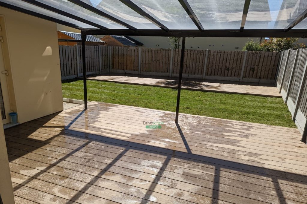 Patio with Composite Decking and Roll-On Turf in Hansfield Wood, Dublin