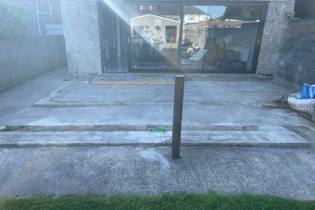 Raised Patio with Silver Newgrange Granite Slabs and Black Corrib Borderline in Ashtown, Dublin (1)