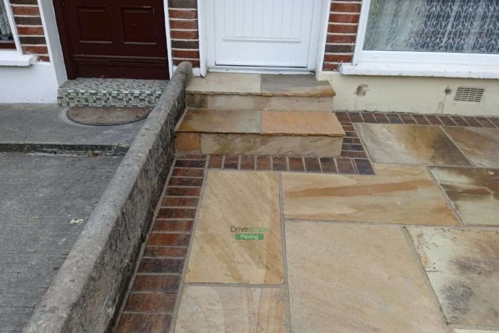 Mint Sandstone Slabbed Driveway with Rustic Borderline in Cabra, Dublin (6)