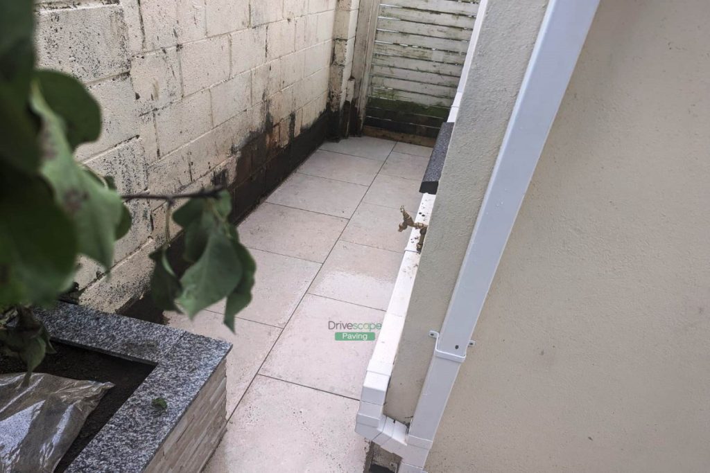 Porcelain Tiled Patio and Raised Flowerbeds with Granite Capping in Lucan, Dublin (6)