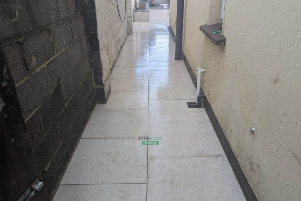 Porcelain Tiled Patio and Raised Flowerbeds with Granite Capping in Lucan, Dublin (7)