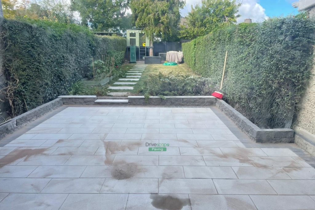 Silver Granite Slabbed Patio with Charcoal Borderline and Hallmark Walling in Killester, Dublin (2)