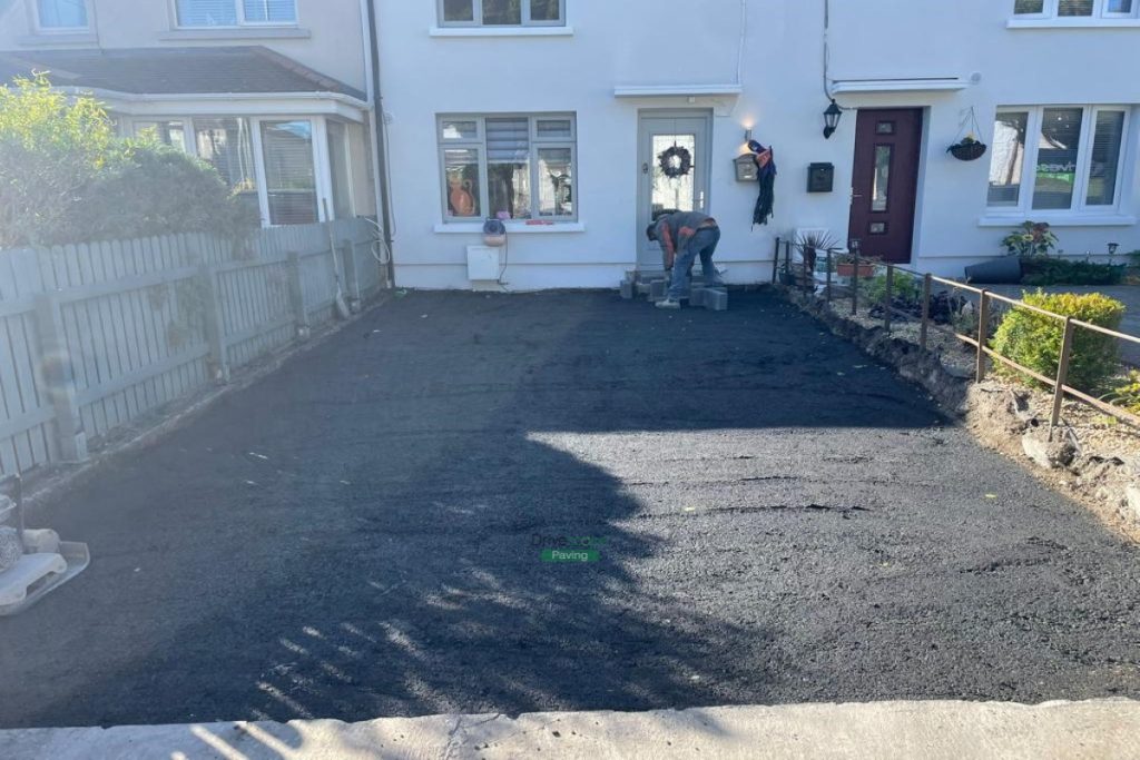 Driveway with Granite Corrib Paving, New Doorstep and Pillars in Clontarf, Co. Dublin (3)