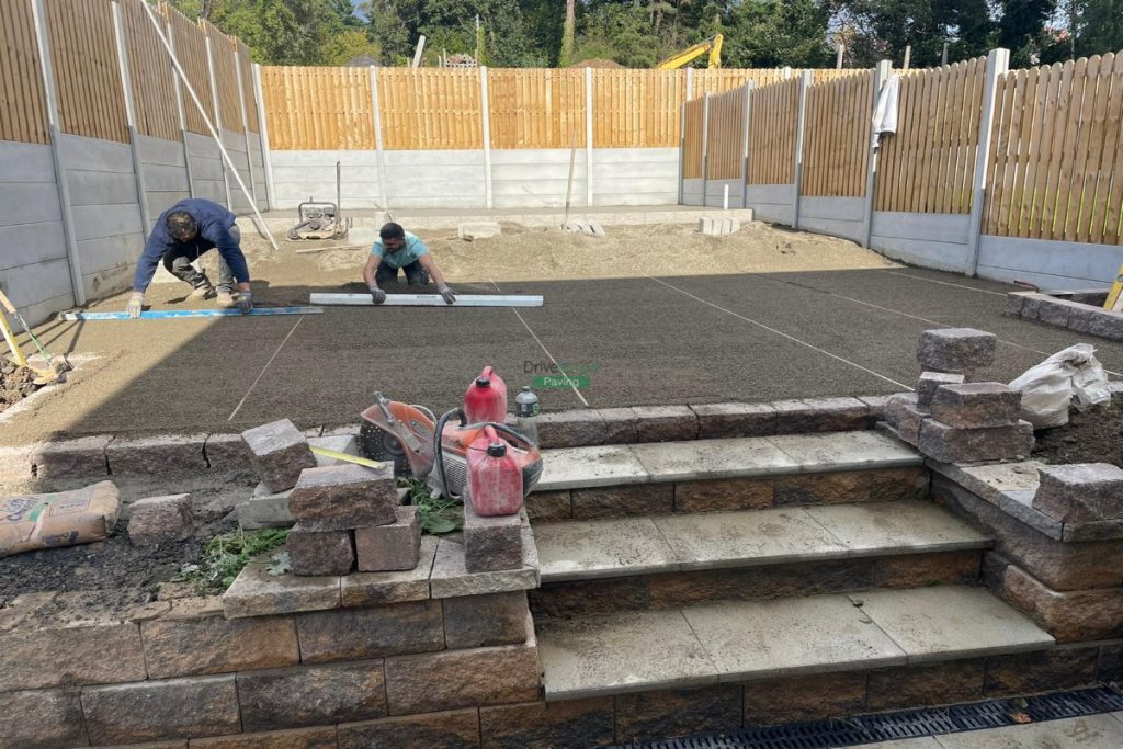 Tiered Patio with Granite Slabs, Connemara Walling and Concrete Base in Bray, Co. Wicklow (3)