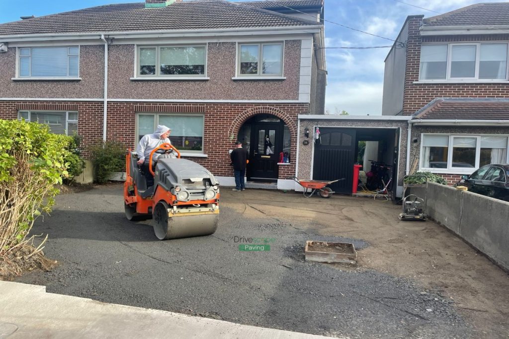 Driveway with Tobermore Block Paving, Granite Borderlines and New Pillar in Clontarf, Dublin (2)