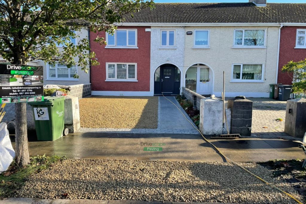 Gravelled Driveway with Silver Granite Slabs in Ashtown, Dublin (8)