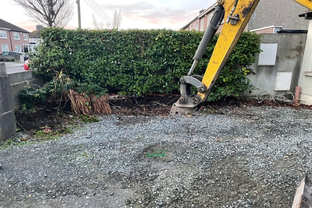 Driveway with Ballylusk Gravel, Granite Cobbles and New Pillars in Ashtown, Dublin (2)