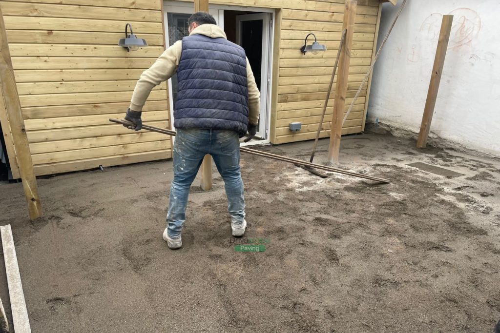 Newgrange Granite Slabbed Patio with Treated Posts in Celbridge, Co. Kildare (2)