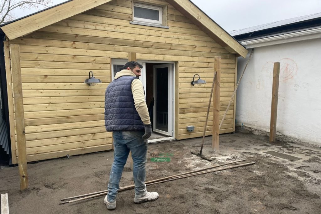 Newgrange Granite Slabbed Patio with Treated Posts in Celbridge, Co. Kildare (4)
