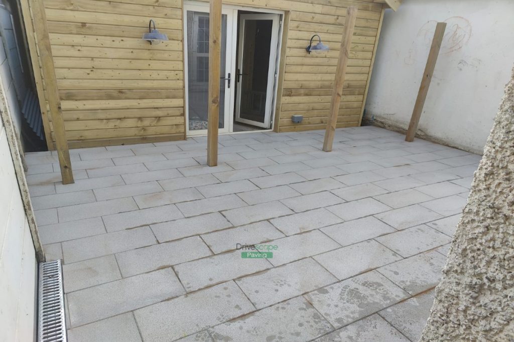 Newgrange Granite Slabbed Patio with Treated Posts in Celbridge, Co. Kildare (9)
