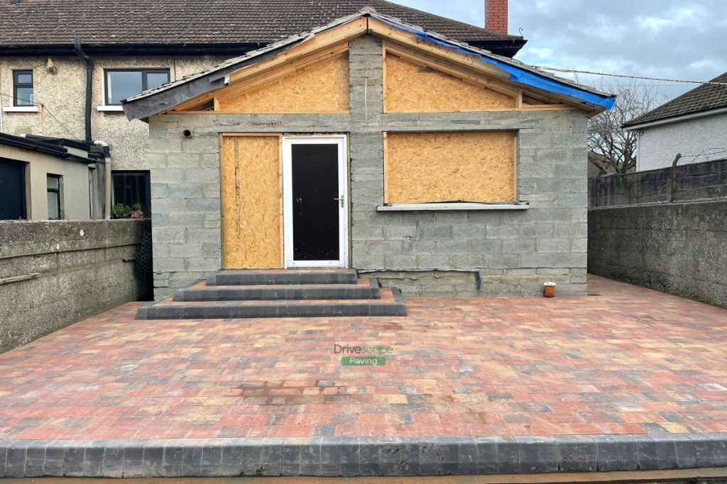 Raised Patio with Rustic Mellifont Paving in Cabra, Dublin