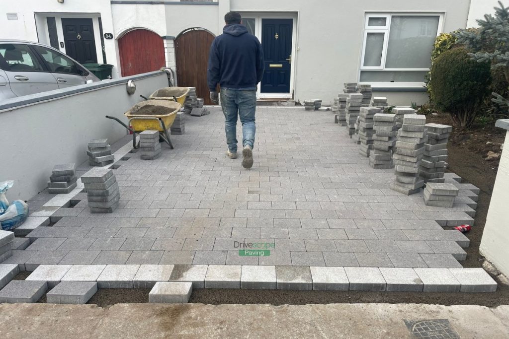 Black Granite Slabbed Driveway with Silver Borders and New Doorstep in Leixlip, Co. Kildare (6)