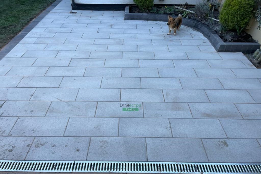 Granite Slabbed Patio with Bull-Nose Kerbing in Castleknock, Dublin