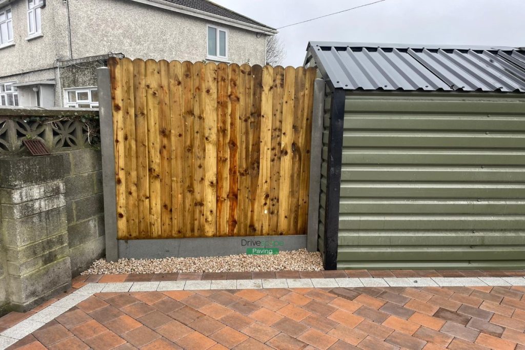 Driveway with Corrib Paving, New Fencing and Granite Borders and Step in Santry, Dublin (8)