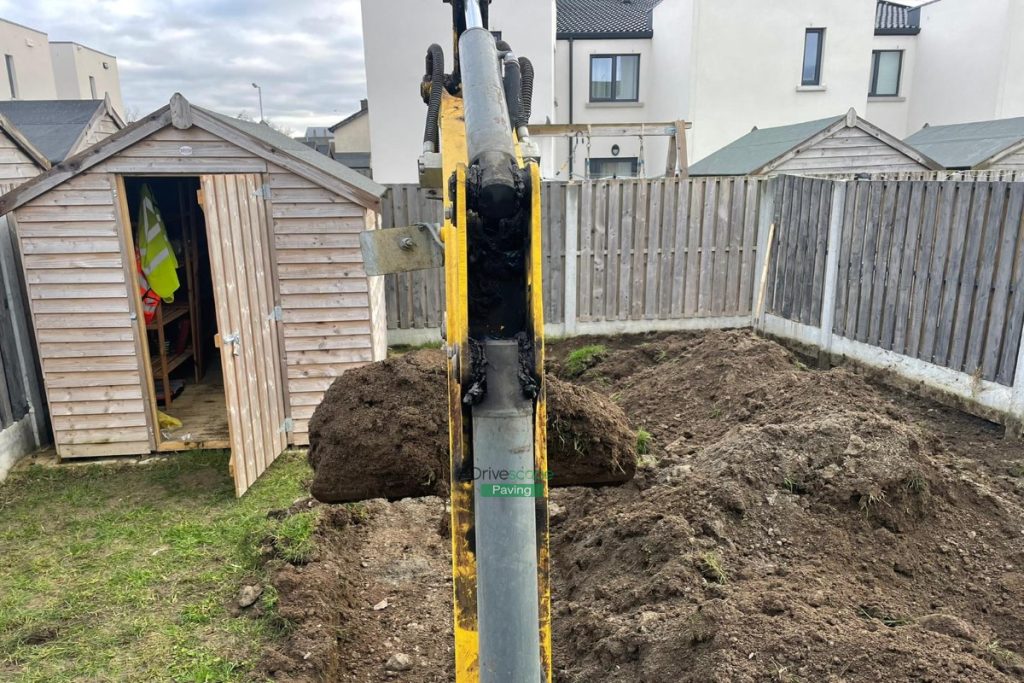 Patio with Silver Granite Slabs, Roll-On Turf and Granite Walling in Ballymun, Dublin (2)