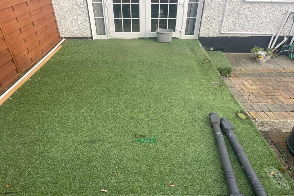 Raised Granite Slabbed Patio with Connemara Walling in Coolock, Dublin (1)